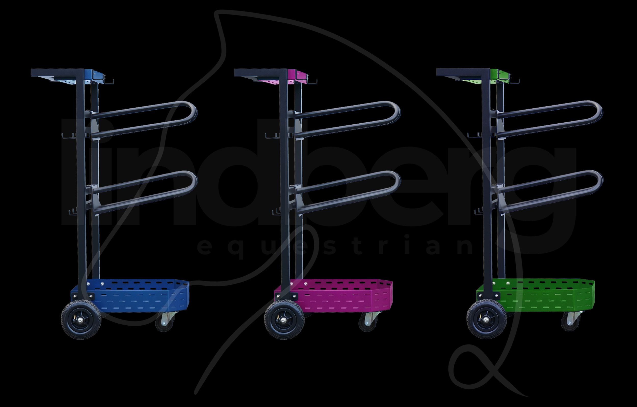 Lindberg Equestrian Sattelwagen, Sattel Caddy, Sattelhalter, fahrbar, Sattelwagen für Dressur Sattel und Springsattel